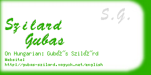 szilard gubas business card
